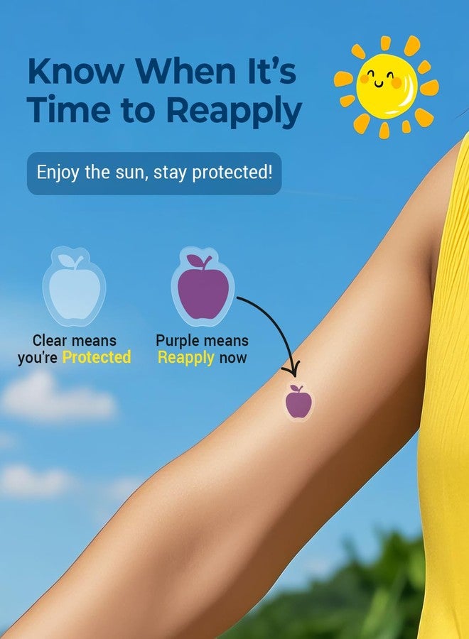 sodknow 80 Pack UV Detection Stickers for Sunscreen -Sun Protection Stickers for Kids Adults -Waterproof Sunscreen Dots UV Patch Sunblock SPF Sensing Patches for Reapplying Reminder (Fruit | Purple) - Image 2